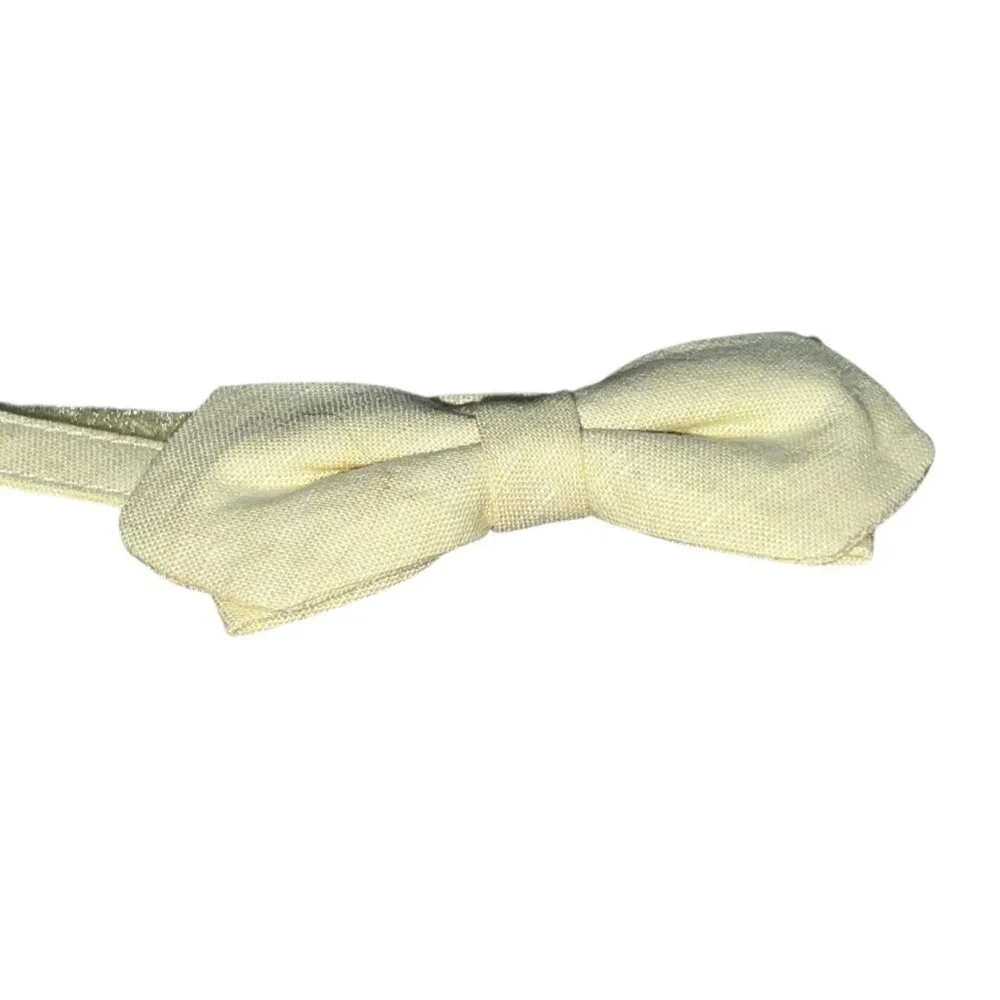 Janie & Jack Yellow Linen Bowtie Sz 0-24 Months Boys Formal Baby Bowtie
